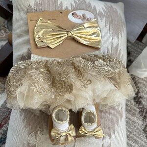 Charming Gold Bow Baby Walker Shoes